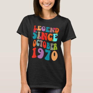 T-shirt Légende depuis octobre 1970 Anniversaire Vintage R