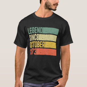 T-shirt Légende depuis octobre 1973 49 Ans 49e anniversair