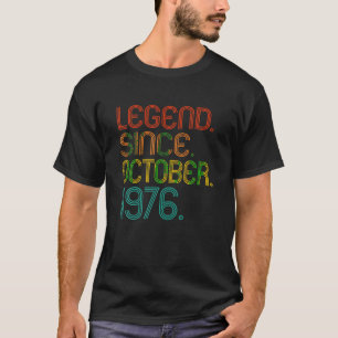 T-shirt Légende Depuis Octobre 1976 Hommes Femmes 1976 Ans
