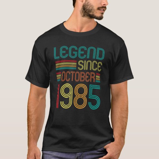 T-shirt Légende depuis octobre 1985 37e anniversaire Retro (Devant)