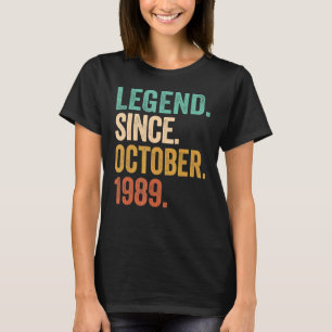 T-shirt Légende depuis octobre 1989 33 ans 33e anniversair