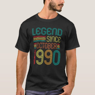 T-shirt Légende depuis octobre 1990 32e anniversaire Retro