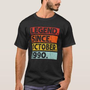 T-shirt Légende depuis octobre 1990 Vintage octobre 1990 B