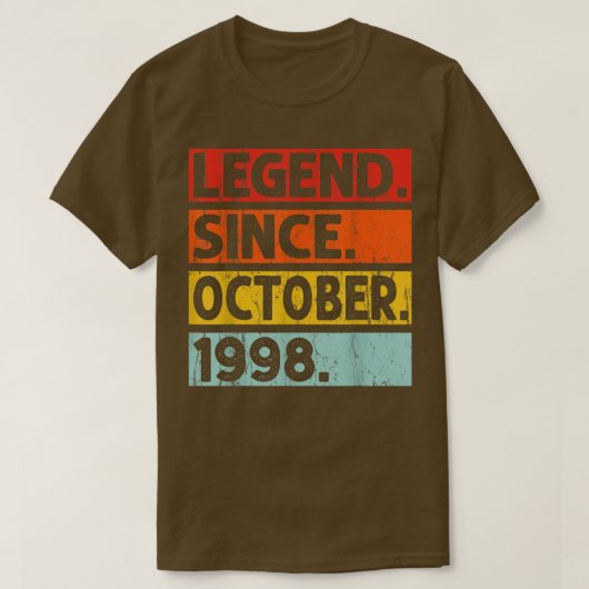 T-shirt Légende depuis octobre 1998 24e anniversaire 24 an (Design devant)