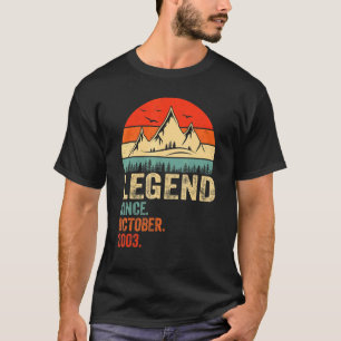 T-shirt Légende depuis octobre 2003 Rétro 19 ans 19e