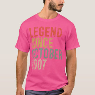 T-shirt Légende depuis octobre 2007 Cadeaux d'anniversaire