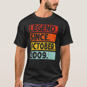 T-shirt Légende depuis octobre 2009 13e anniversaire 13 an