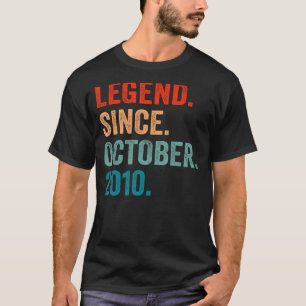 T-shirt Légende depuis octobre 2010 12e anniversaire 12 an