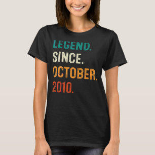 T-shirt Légende depuis octobre 2010 12e anniversaire 12 an