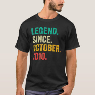 T-shirt Légende depuis octobre 2010 12ème Anniversaire 12 