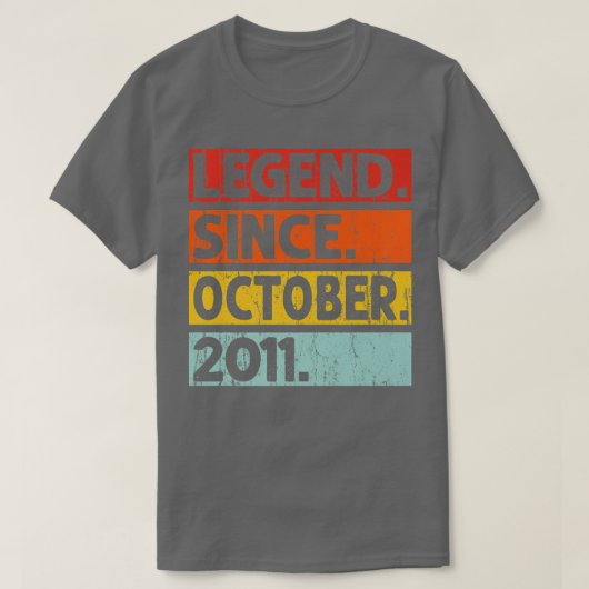 T-shirt Légende depuis octobre 2011 11e anniversaire 11 an (Design devant)