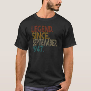 T-shirt Légende depuis septembre 1947 75 Ans 75e Birt