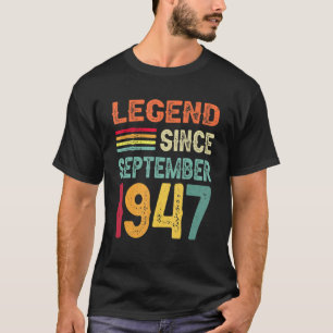 T-shirt Légende depuis septembre 1947 75e anniversaire 75