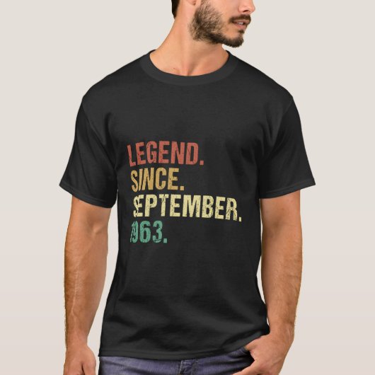 T-shirt Légende Depuis Septembre 1963 60E 60 (Devant)