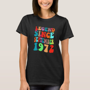 T-shirt Légende depuis septembre 1972 Anniversaire Vintage