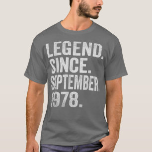 T-shirt Légende depuis septembre 1978 44 Ans 44e Birt