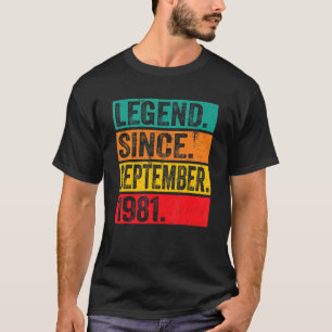 T-shirt Légende depuis septembre 1981 41e anniversaire 41