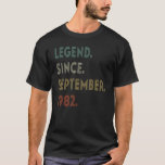 T-shirt Légende depuis septembre 1982 40e anniversaire 40<br><div class="desc">Légende Depuis Septembre 1982 40e anniversaire 40 ans.</div>