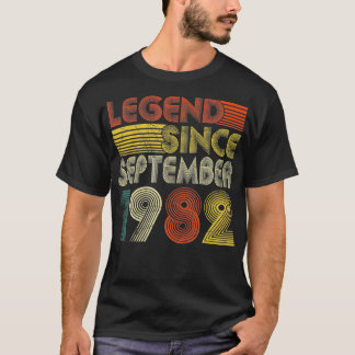 T-shirt Légende depuis septembre 1982 Retro 40th Birthday 