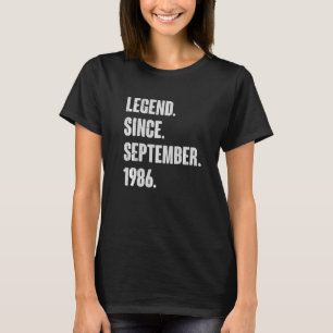 T-shirt Légende depuis septembre 1986 36 ans 36e Birt