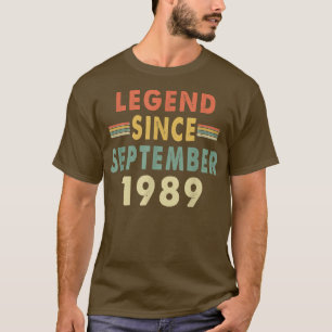 T-shirt Légende depuis septembre 1989  33e anniversaire 