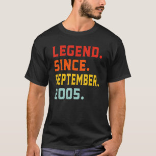 T-shirt Légende depuis septembre 2005 17 Ans 17e Bi