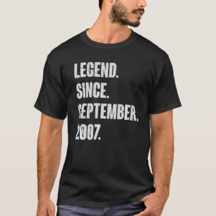 T-shirt Légende depuis septembre 2007 15 ans 15e anniversa