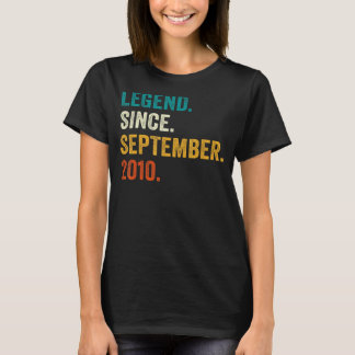 T-shirt Légende depuis septembre 2010 12e anniversaire 12