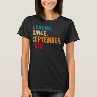 T-shirt Légende depuis septembre 2010 12e anniversaire gar