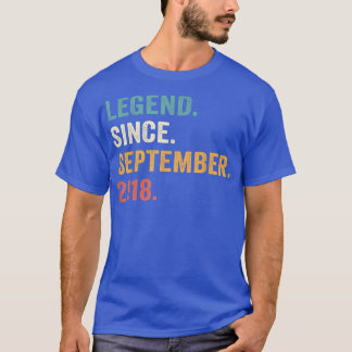 T-shirt Légende depuis septembre 2018 4e cadeau d'annivers