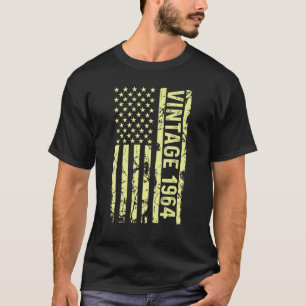 T-shirt Légende Drapeau US Vintage Depuis 1964 Pour Hommes