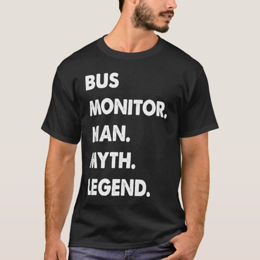 T-shirt Légende du mythe de l'homme surveillant le bus (Devant)