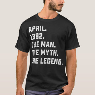 T-shirt Légende du mythe masculin Avril 1992 30e anniversa