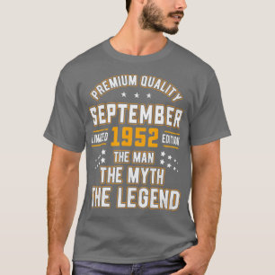 T-shirt Légende du mythe masculin septembre 1952 70e anniv