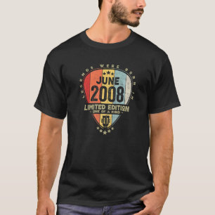 T-shirt Légende du Plectre Nés En Juin 2008 Guitare