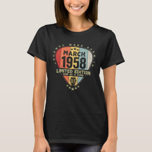 T-shirt Légende du Plectre  Nés En Mars 1958 Guitare