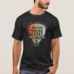 T-shirt Légende du Plectre Nés En Mars 2001 Guitare