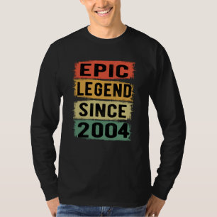 T-shirt Légende Épique Depuis 2004 Cadeau d'anniversaire V