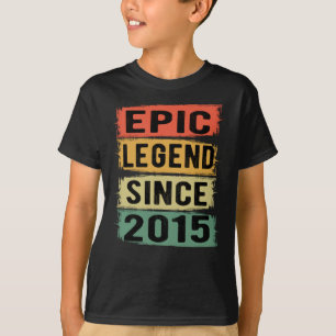 T-shirt Légende Épique Depuis 2015 Vintage Cadeau d'annive
