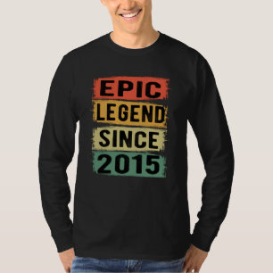 T-shirt Légende Épique Depuis 2015 Vintage Cadeau d'annive