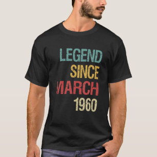 T-shirt Légende Est Mars 1960 Anniversaire Vintage de 60 a