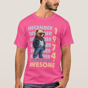 T-shirt Légende Hommes Décembre 1974 50e Ours d'anniversai