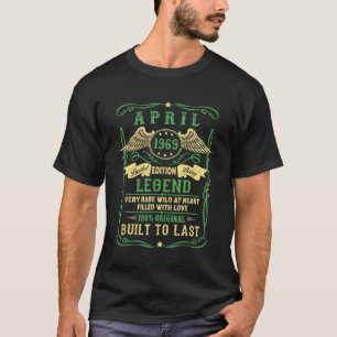 T-shirt Légende Né avril 1969 53e anniversaire
