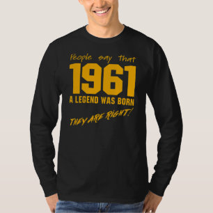 T-shirt Légende Né en 1961 Anniversaire Vintage Célébratio