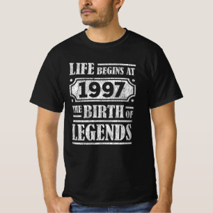 T-shirt Légende Né en 1997 Cadeau d'anniversaire Rétro Vin