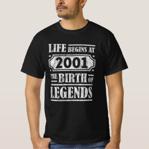 T-shirt Légende née en 2001 Cadeau d'anniversaire rétro vi