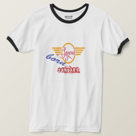 T-shirt Légende née en janvier 🤟 (Design devant)