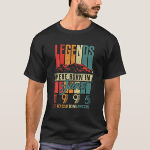 T-shirt Légende Née En Juin 1996 25E Anniversaire 25 Ans
