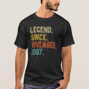 T-shirt Légende Novembre 2007 Cadeaux 15 Ans 15e Anniversa