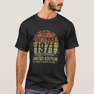 T-shirt Légende Septembre 1971 Vintage 53ème anniversaire